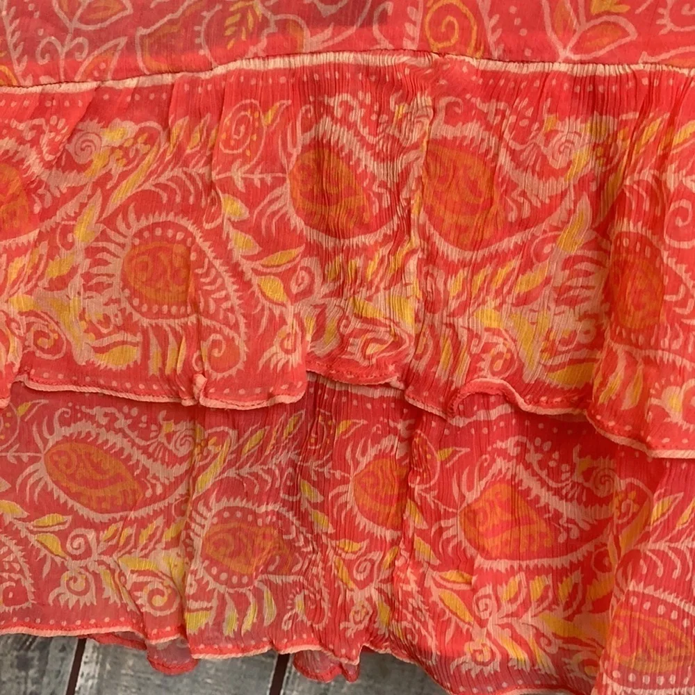Cleobella Hannah Cutout Tiered Ruffle Maxi Dress Coral Blossom M Romantic NEW - Picture 12 of 16